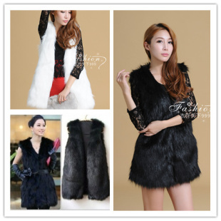 2012 faux vest fur coat fur coat medium-long fur