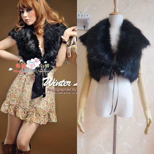 2012 faux vest wool fur shawl outerwear short design women's