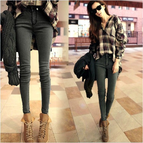 2012 female autumn and winter slim skinny jeans women's basic elastic pencil pants 809 free shipping