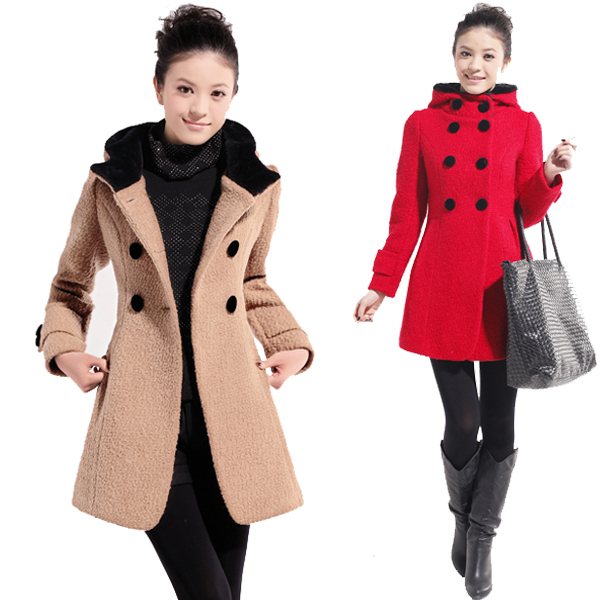 2012 female autumn and winter trench fashion quality woolen overcoat outerwear b670