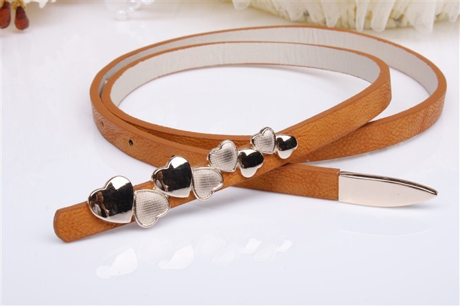 2012 female belt love strap genuine pigskin leather all-match fashion heart buckle