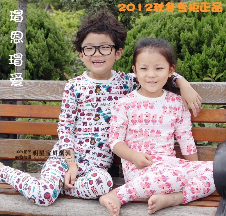 2012 female child lounge 100% cotton child underwear set