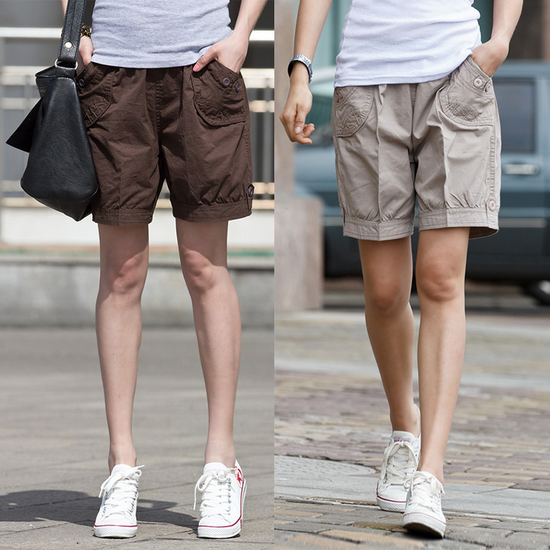 2012 female elastic waist vintage lotus leaf candy lantern casual high waist shorts loose plus size