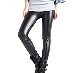 2012 female faux leather thick inside brushed beaver velvet bamboo charcoal legging boot cut jeans