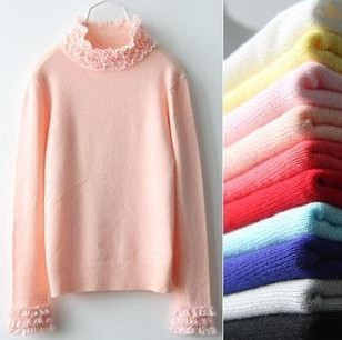 2012 female lace decoration sweet  sweater turtleneck long-sleeve sweater  free shipping