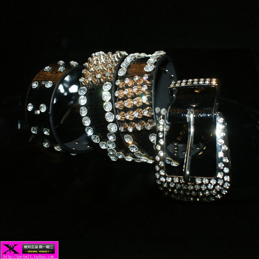 2012 female leopard print belt crocodile pattern leather rhinestone strap female fashion full rhinestone strap