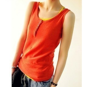 2012 female new arrival basic spaghetti strap top loose plus size pleated small vest small vest