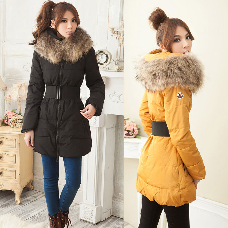 2012 female quality raccoon fur plus size long design thermal wadded jacket cotton-padded jacket overcoat women's