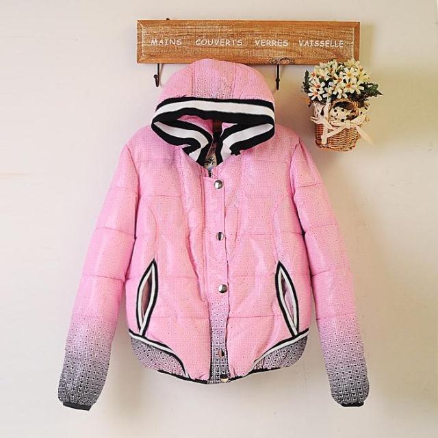 2012 female short design wadded jacket cotton-padded jacket outerwear thermal bread service hooded 0.5