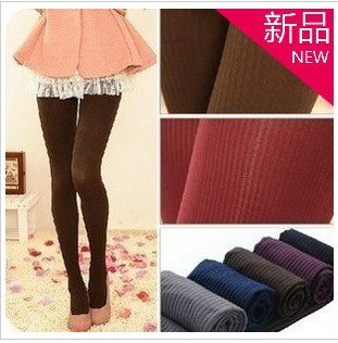 2012 female super vertical stripe velvet pantyhose socks pants