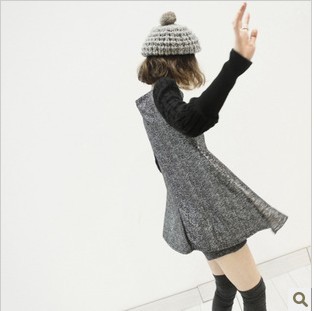 2012 female sweet ubiquitous1 silveryarn princess puff sleeve doll knitted sweater women's free shipping