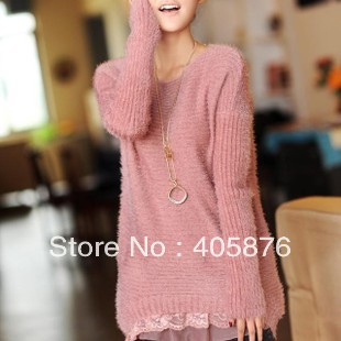 2012 female trend lace medium-long sweater outerwear long-sleeve sweater female outerwear