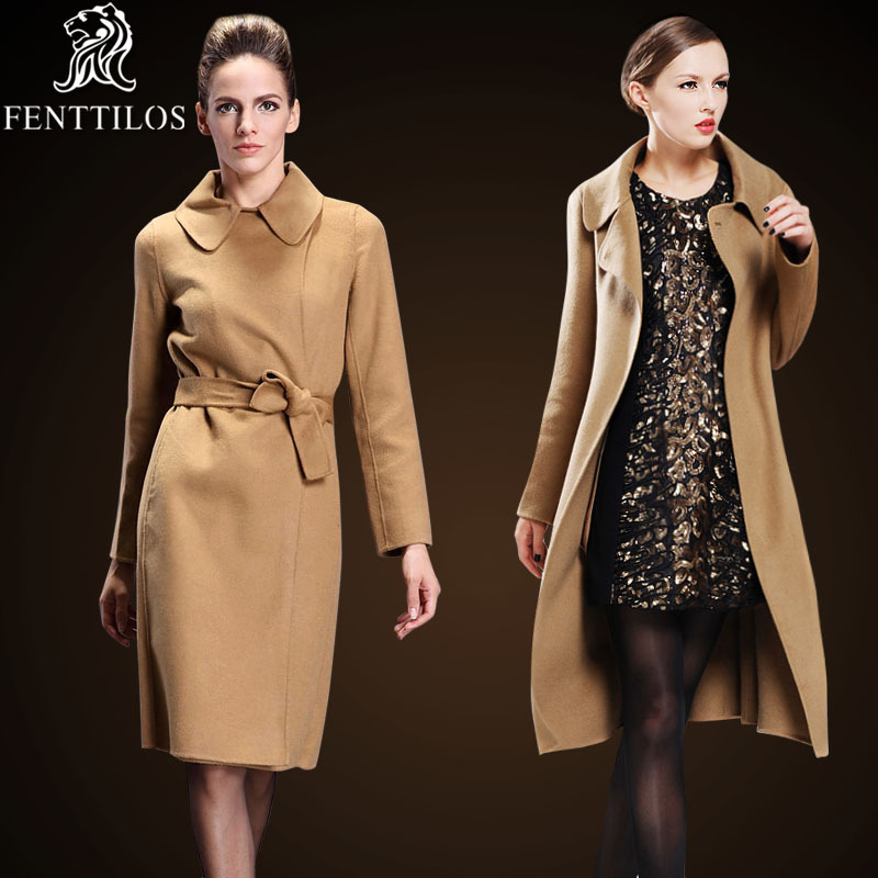 2012 female ultra long double faced cashmere woolen overcoat trench fashion high quality 406