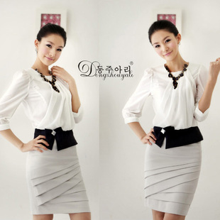 2012 fifth sleeve career set women's skirt fashion summer