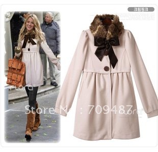 2012 flora European and American stars with models Puff Coat with fur collar Winter coat