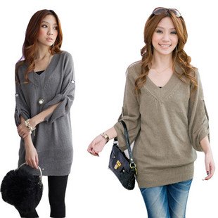 2012 for spring, elegant fashion design, SEXY V-neck long ladies knitwear sweater