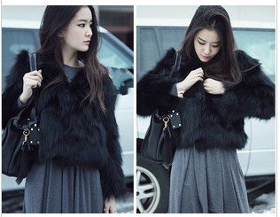 2012 fox fur coat short jacket rabbit fur outerwear fur vest long-sleeve vest