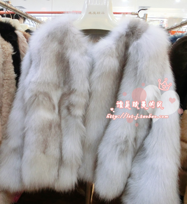 2012 fox fur full leather wool wrist-length sleeve o-neck fur coat