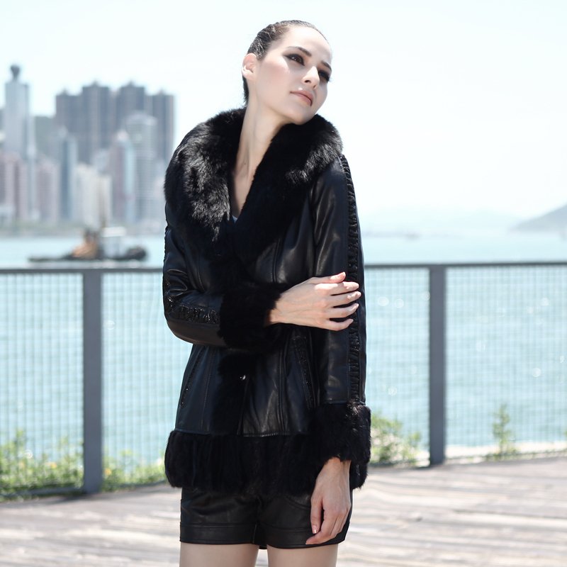 2012 fox fur mink sheepskin fur coat d149