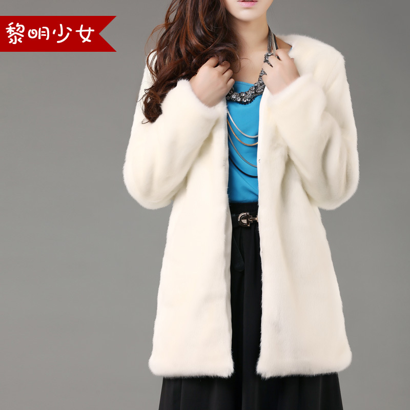 2012 fox fur rabbit fur fashion faux medium-long overcoat outerwear top