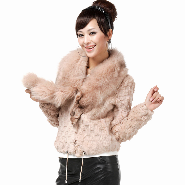 2012 fox fur rex rabbit hair fur coat slim winter women's