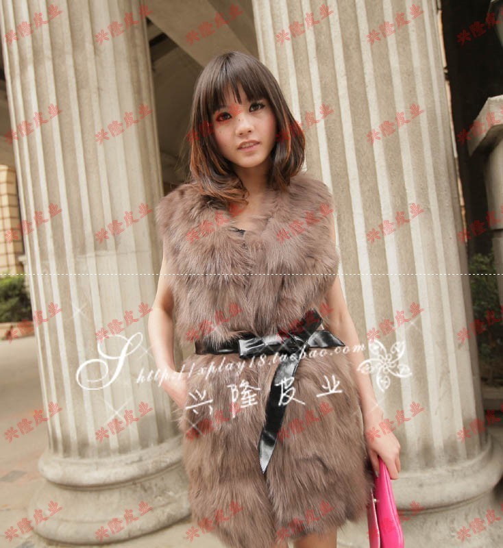 2012 fox fur vest medium-long fur vest female short design outerwear short jacket