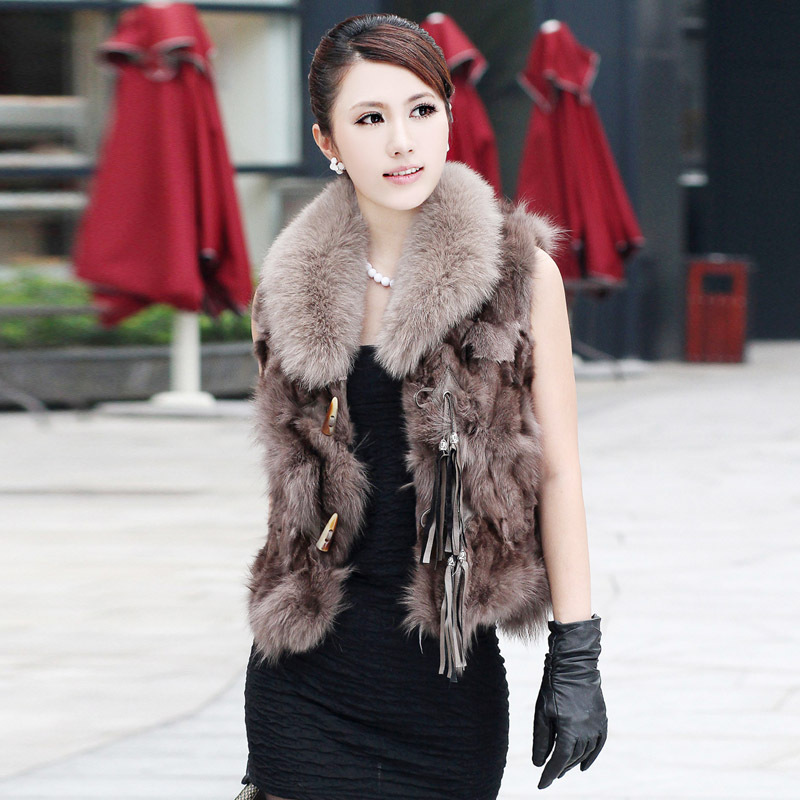 2012 fox fur vest women's vest outerwear a-3572