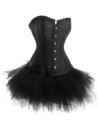 2012 free shipping black corset gothic corset skirt S-2XL plant suppliers