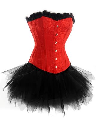 2012 free shipping high-end classic black and red with a corset Gothic corset skirt S-2XL plant suppliers