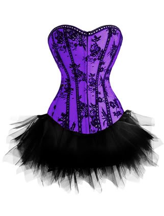 2012 free shipping luxury purple Gothic tight corset bodice skirt S-2XL plant suppliers