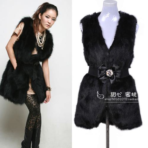 2012 free shipping new arrived women's faux cony fur coat vest