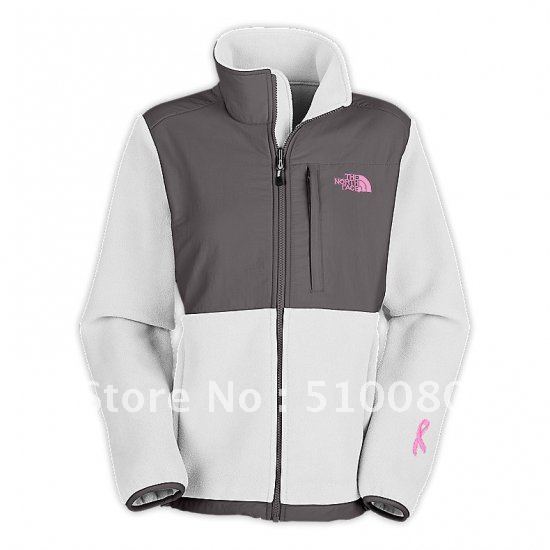 2012 Free Shipping New The-North-Face Denali Fleece PINK RIBBON Women Jacket-White