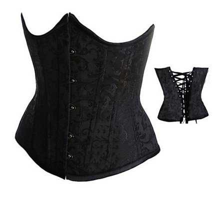 2012 free shipping sexy black tunic vest corset + thong