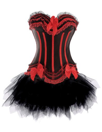 2012 free shipping sexy red striped tight corset Gothic corset skirt S-2XL plant suppliers