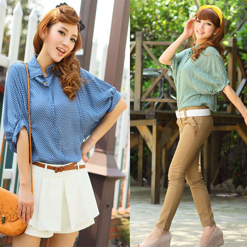 2012 Free Shipping Spring Summer Women Blouse OL Elegant Stylish Suits Women Slim Bat Cuff Dress