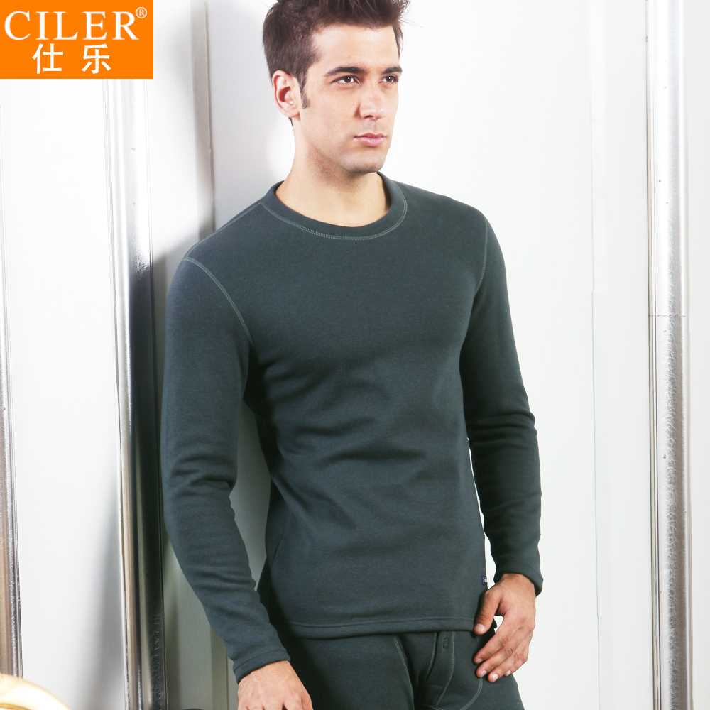 2012 free shipping Thermal underwear male thickening plus velvet wool men's cotton sweater the elderly plus size underwear set