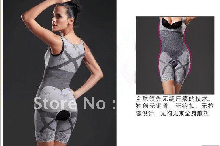 2012 Free shipping TV Magic bamboo slimming corset Women Functional Shapers suit One-piece Soft Wholesale & Retail B001