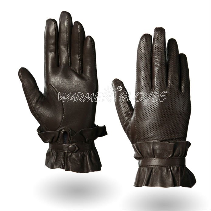 2012 Free Shipping Women's Sheepskin Genuine Fashion Winter leather Gloves