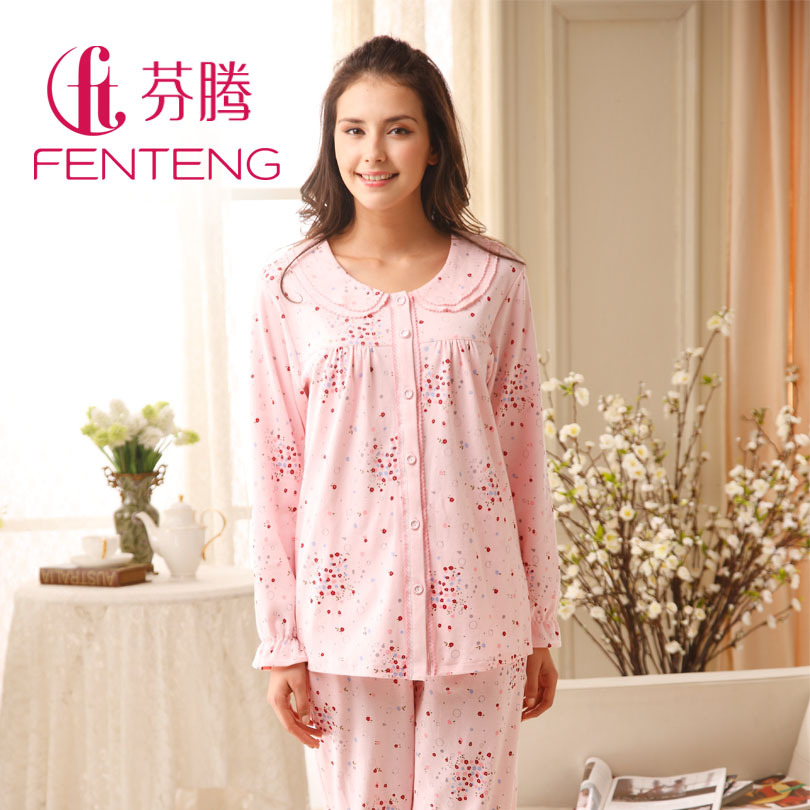 2012 ft autumn sleepwear women's knitted cotton casual lounge sleep set z8645