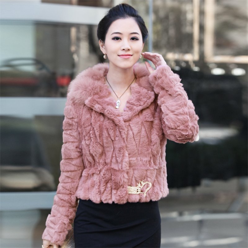 2012 fur casual fox fur rabbit fur coat female 2118