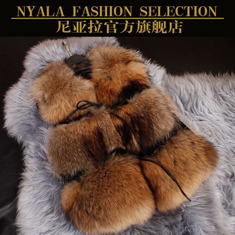 2012 fur casual raccoon fur o-neck fur coat female vest d108