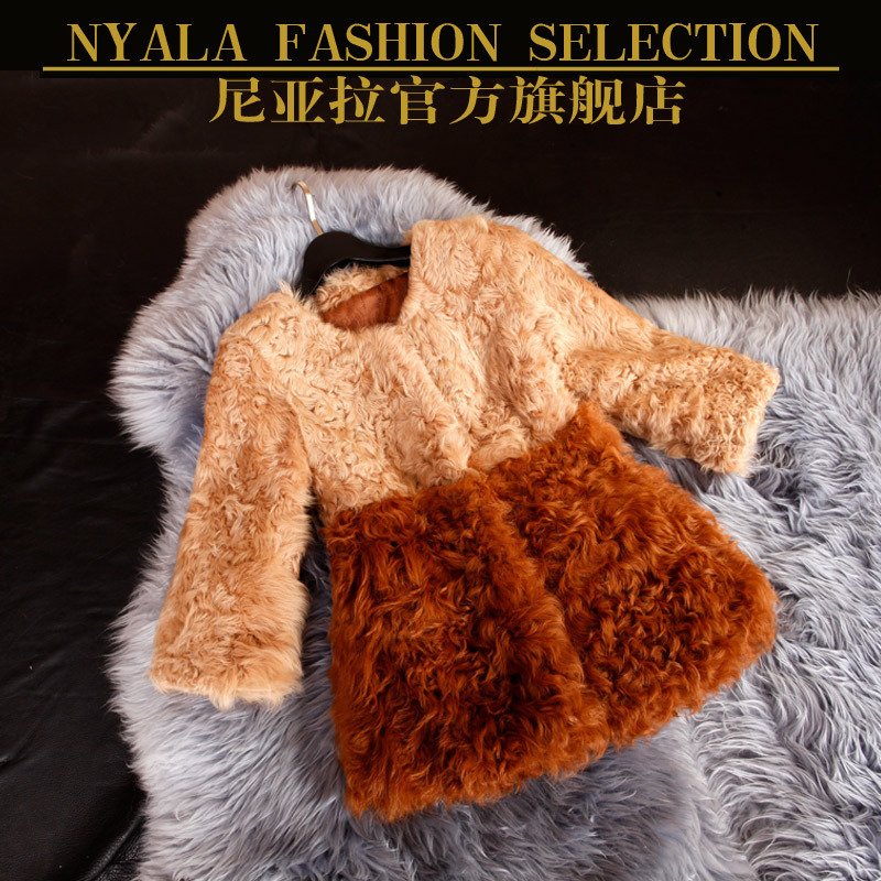 2012 fur casual regular style o-neck wool fur coat female d106