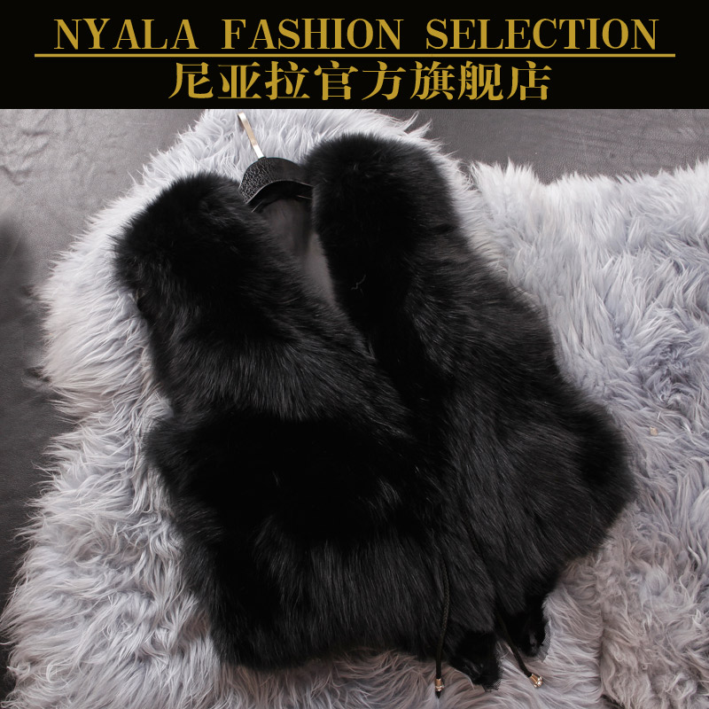 2012 fur casual short design fox fur coat female vest d109