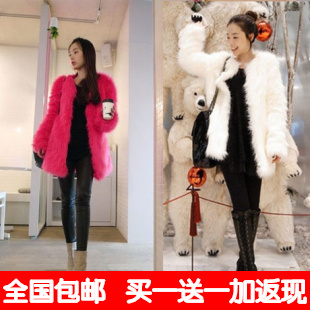 2012 fur coat autumn and winter fox fur medium-long overcoat outerwear women's