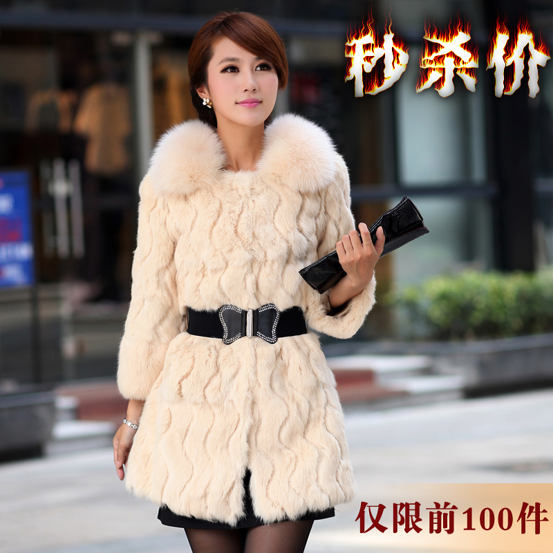 2012 fur coat fashion fox fur medium-long fur clothes female