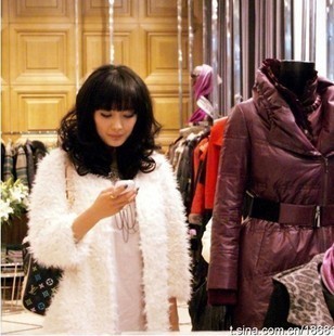 2012 fur coat faux berber fleece rabbit fox fur marten overcoat long design ,Free shipping