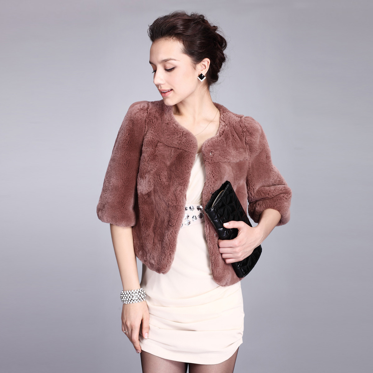 2012 fur coat female autumn paragraph full leather rabbit short design fur coat 1262