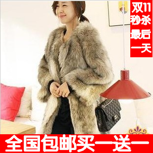 2012 fur coat fox fur women's fashion normic medium-long overcoat