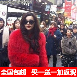 2012 fur coat fox fur wool outerwear women's