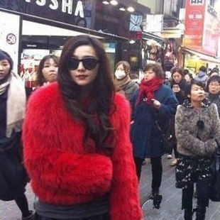 2012 fur coat outerwear red gaudiest